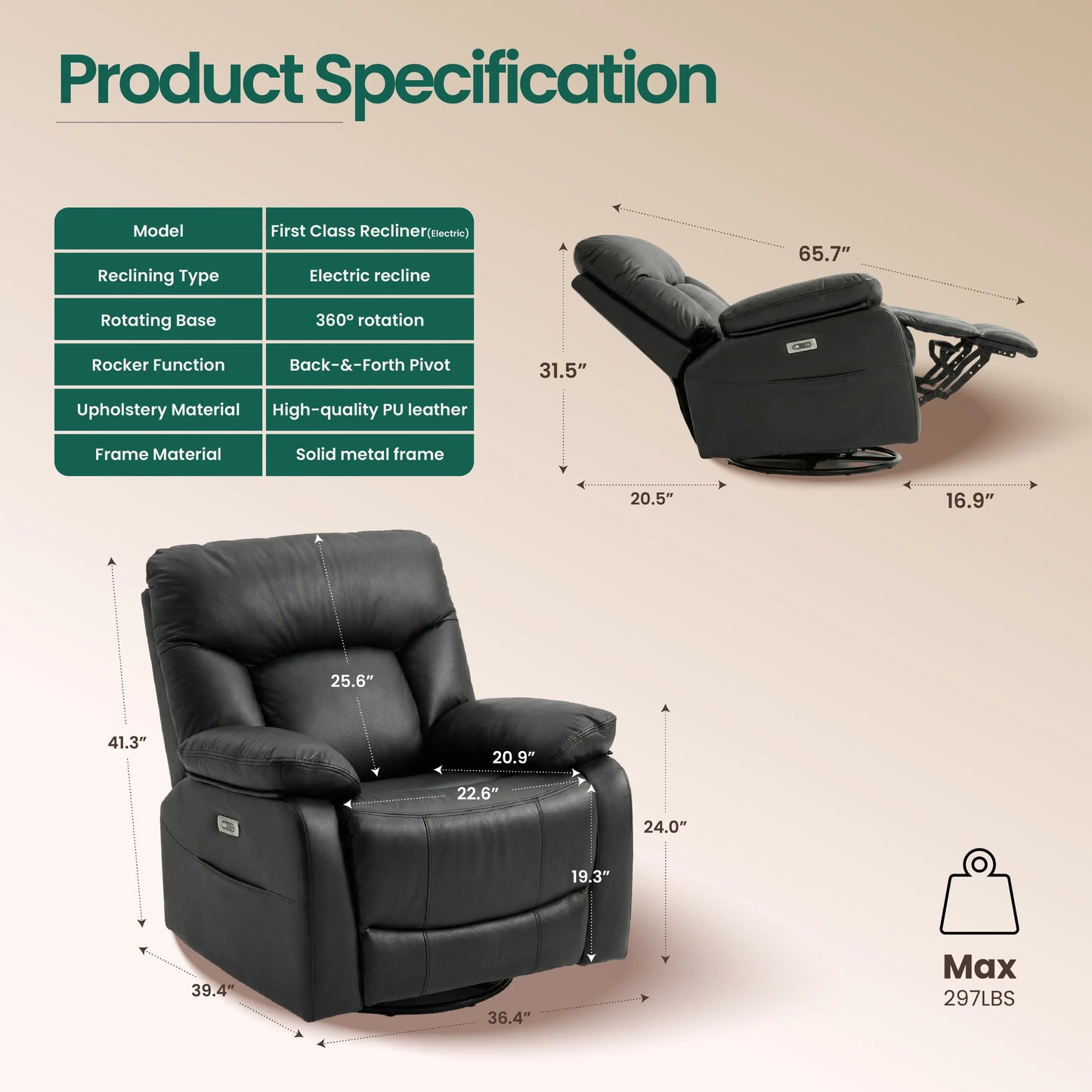 Electric Recliner Sofa First Class Pro