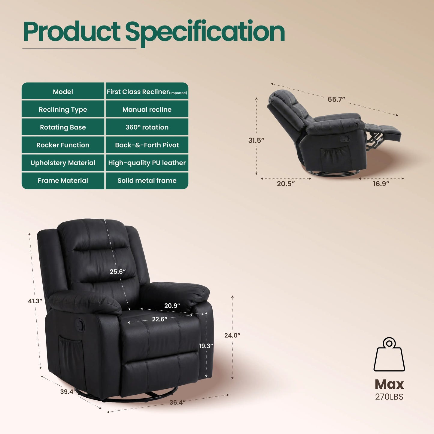 First Class Recliner Sofa