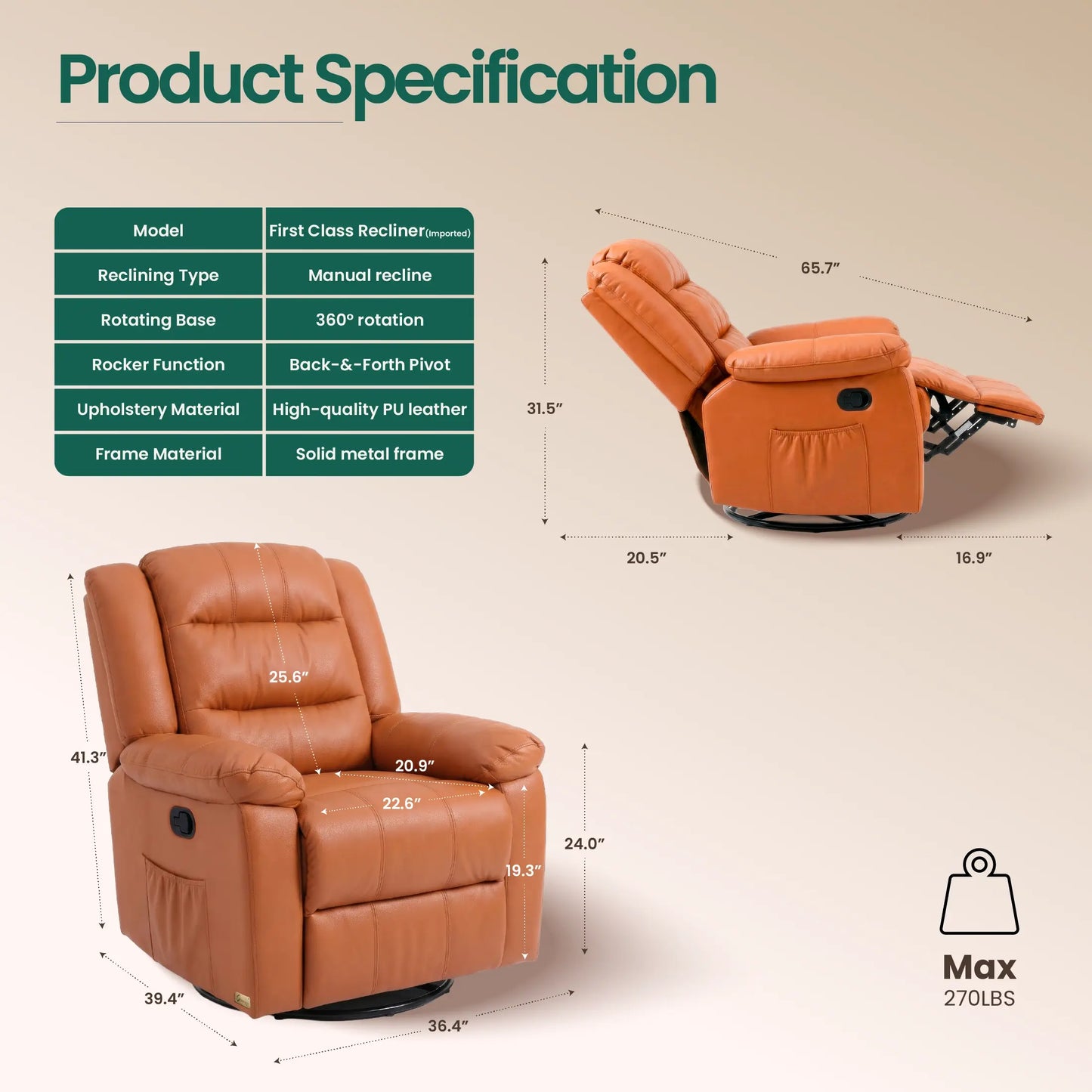 First Class Recliner Sofa