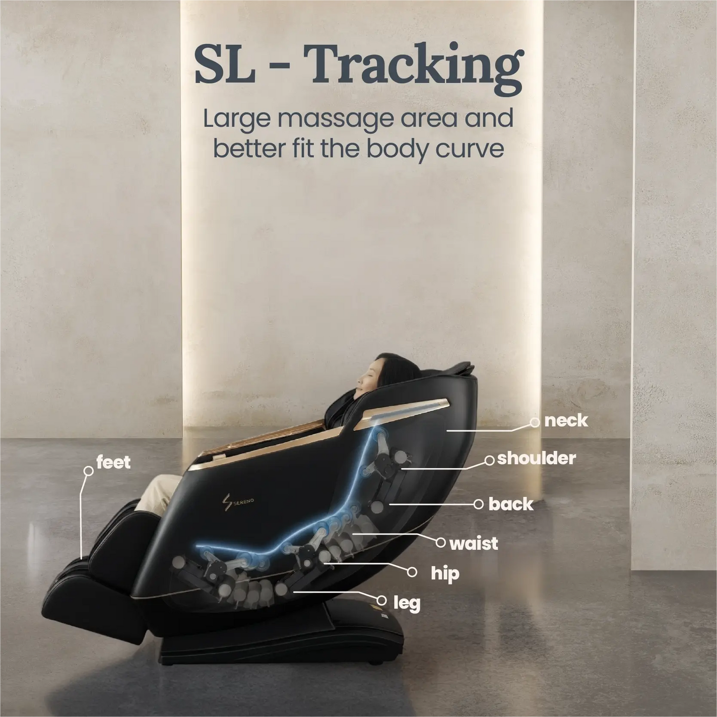 Enzonia+ SL Track Full Body Massage Chair (Black)