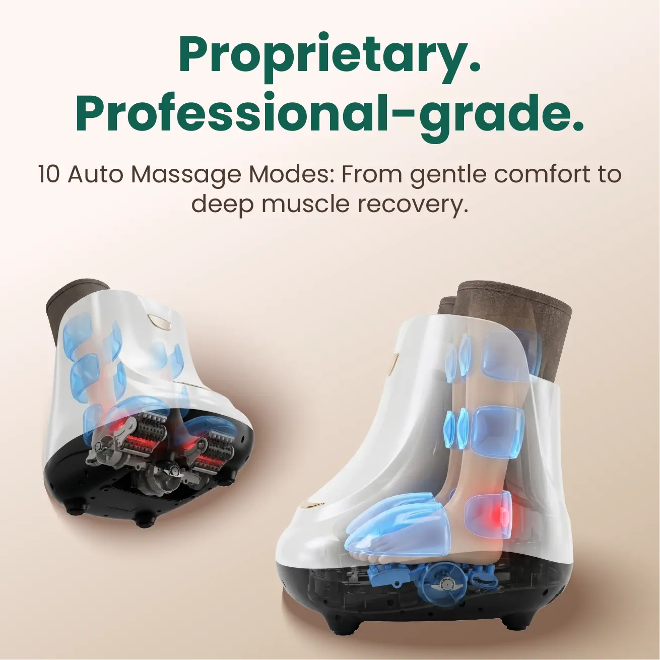 Sereno Life foot and leg massager pakistan 4D calf leg 
shiatsu massage zones instep airbag kneading roller