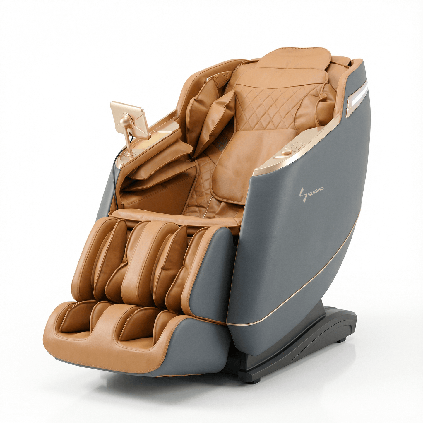 Brown therapeutic massage chair home wellness - healing aesthetic