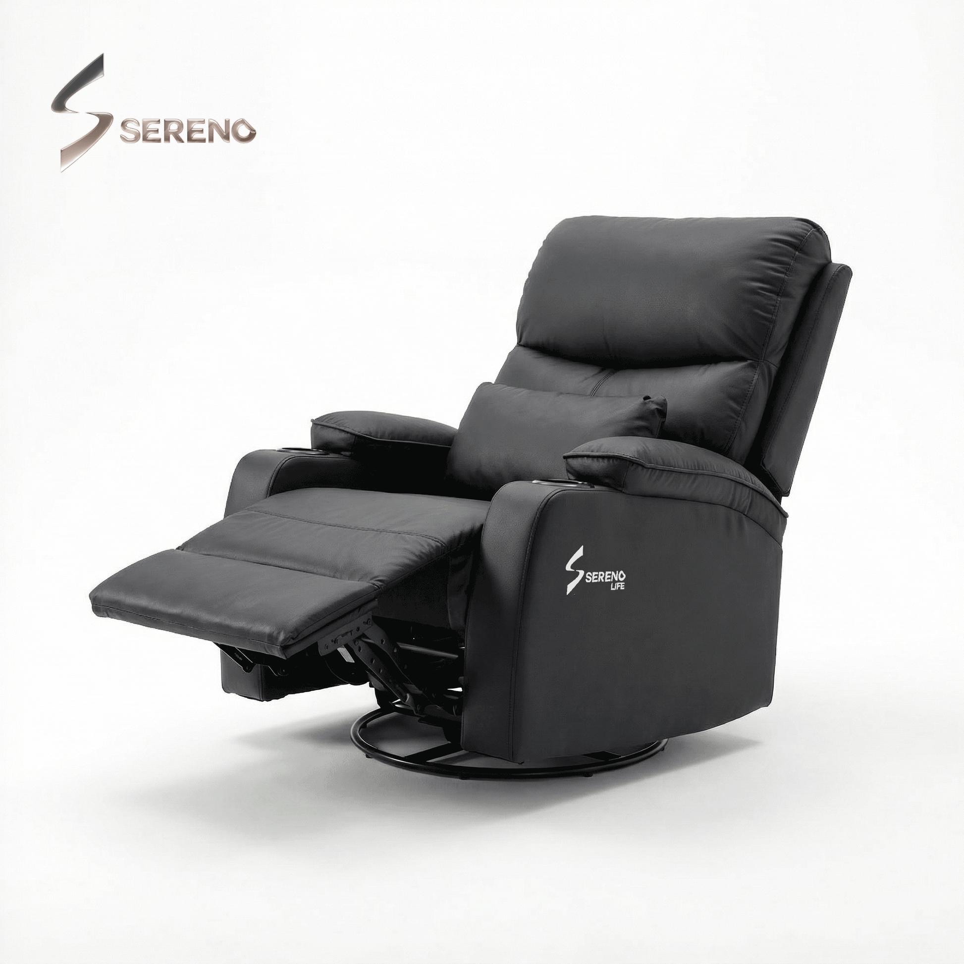First Class recliner sofa black side profile design
